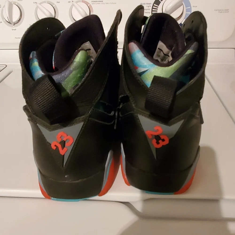 Jordan 7 Black and Multicolor Sneakers - Picture 4 of 6